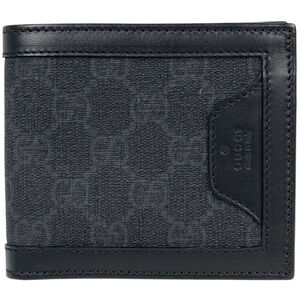 Gucci GUCCI Bi-fold wallet GG Supreme coated canvas Black 365470 Women's